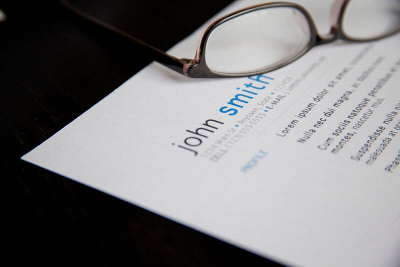 printed resume