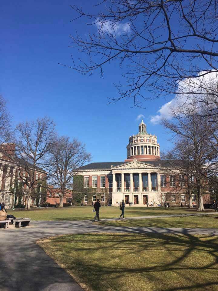 University of Rochester's main quad. Photo credit: Annie Lee